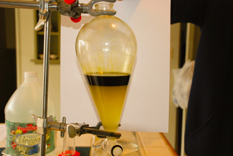 THC-O-Acetate from THC Synthesis - Once the water can be distinguished from the hexane, start ...jpg
